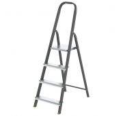 Стремянка, 4 ступени, стальной профиль, алюминиевые ступени, Россия // Сибртех