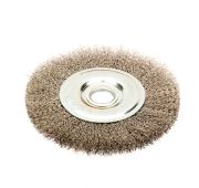 Щетка для УШМ, 150 мм, «Плоская», витая нержавеющая проволока 0.3 мм, посадка 22.2 мм Denzel