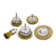 Набор щеток для дрели, 5 шт, 2 плоские, 50-75 мм, 3 «чашки», 25-50-75 мм, со шпильками Matrix