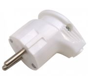 Вилка угловая с заземлением 16А белая 4110 IN HOME