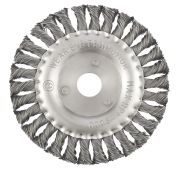 Щетка для УШМ 150 мм, посадка 22.2 мм, плоская, крученая проволока 0.5 мм Matrix