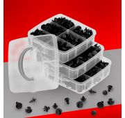 Клипсы автомобильные 710 штук, крепежные, пластиковые 16 видов, черные