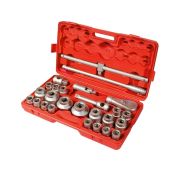 Набор торцевых головок, квадрат, 3/4-1, головки 21 х 65 мм, 26 предметов, пластиковый бокс Matrix