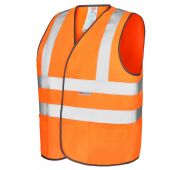 Жилет сигнальный, тк, трик.полотно (2) Оранж. р.48-50/52-54/56-58/60-62