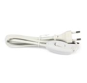 Шнур для бра с проходным выключателем 1,7 метра белый ШВВП 2х0,75