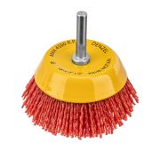 Щетка для дрели, 75 мм, Чашка, со шпилькой, нейлоновая щетина// Denzel