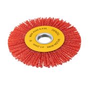 Щетка для УШМ, 125 мм, Плоская, нейлоновая щетина, посадка 22,2 мм// Denzel