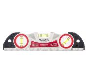 Уровень алюминиевый литой, фрезерованный,3 глазка, две ударные площадки, 235 мм