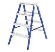 Стремянка двусторонняя 4ст., стальная, Россия// Сибртех