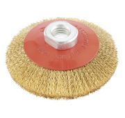 Щетка для УШМ, 115 мм, М14, «тарелка», латунированная витая проволока Matrix