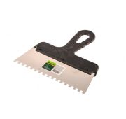 Шпатель из нержавеющей стали, 200 мм, зуб 6 х 6 мм, пластмассовая ручка Сибртех