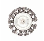 Щетка для дрели, 75 мм, плоская со шпилькой, крученая металлическая проволока 0.5 мм Сибртех