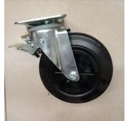 Колесо для евроконтейнеров 200 мм (площ, поворот, торм, черн.рез, пласт.обод)