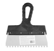 Шпатель из нержавеющей стали, 200 мм, зуб 6х6 мм, пластмассовая ручка // Sparta