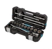 Набор инструментов 24 предмета, 120 зубьев, CrV, 1/2