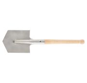 Лопата саперная, нержавеющая сталь, 153 х 180 х 585 мм, деревянный черенок, Россия, Сибртех