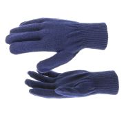 Перчатки трикотажные, акрил, цвет: синий, двойная манжета, Россия// Сибртех