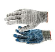 Перчатки х/б, ПВХ покрытие, «Точка», серый меланж, 10 класс Россия