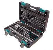 Набор инструментов, 1/2, 1/4, CrV, пластиковый кейс, 82 предмета Stels