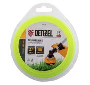 Леска для триммера зубчатый квадрат, 2,4мм х 15м, блистер FLEX CORD// Denzel