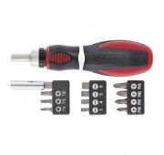 Отвертка реверсивная, набор бит, 11 шт, CrV Matrix