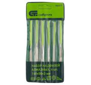Набор надфилей алмазных, 140 х 50 х 3 мм, 6 шт Сибртех
