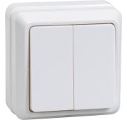 Выключатель 2кл 10А откр. уст. ОКТАВА (белый)