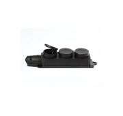 Розетка Smartbuy, 3-х местная с защитными крышками каучуковая 230В, 2P+PE, 16A, IP44