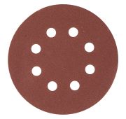 Круг абразивный на ворсовой подложке под «липучку», перфорированный, P 180, 125 мм, 5 шт Matrix