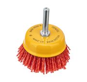 Щетка для дрели, 65 мм, Чашка, со шпилькой, нейлоновая щетина// Denzel
