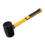 Киянка резиновая, 450 г, черная, фибергласовая рукоятка c TPR покрытием Denzel