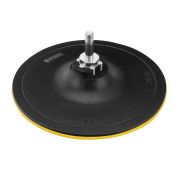 Тарелка опорная для дрели и УШМ с липучкой, 150 мм, твердая, с адаптером c М14 на d8// Denzel