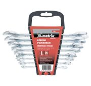 Набор ключей рожковых 8 шт, 6-22мм, CrV, Elliptical, зеркальное хромирование Matrix