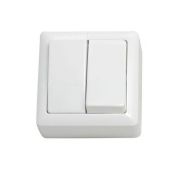 Выключатель двухклавишный ХИТ Schneider Electric накладной белый