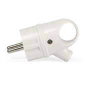 Вилка Smartbuy, с кольцом с заземлением белая 16А 250В / кор. 40 шт.