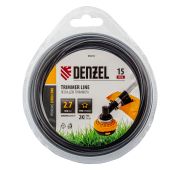 Леска для триммера двухкомпонентная звезда, 2,7мм х 15м, блистер EXTRA CORD// Denzel
