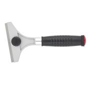 Скребок, 100 мм, фиксированное лезвие, металлическая обрезиненная ручка