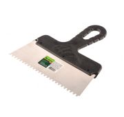 Шпатель из нержавеющей стали, 200 мм, зуб 4 х 4 мм, пластмассовая ручка Сибртех