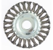 Щетка для УШМ 125 мм, посадка 22.2 мм, плоская, крученая проволока 0.5 мм Matrix