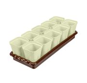 Набор для рассады, поддон 380х155х40 мм, 10 горшочков по 250 мл с выдвижным дном// Palisad