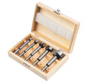 Набор сверл Форстнера по дереву, 10-15-20-25-35 мм, 5 шт, в деревянном боксе, цилиндрический хвостов