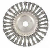 Щетка для УШМ 175 мм, посадка 22.2 мм, плоская, крученая проволока 0.5 мм Matrix