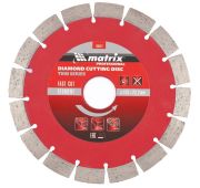 Диск алмазный, отрезной сегментный, 125 х 22.2 мм, тонкий, сухая резка Matrix Professional