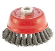 Щетка для УШМ, 100 мм, М14, «чашка», двухрядная, крученая проволока 0,5 мм// MATRIX