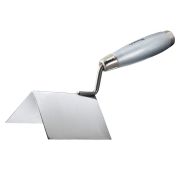 Мастерок из нержавеющей стали, 80 х 60 х 60 мм, для внешних углов, деревянная ручка Matrix