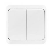 Выключатель 2-клавишный 10А белый «Юпитер»