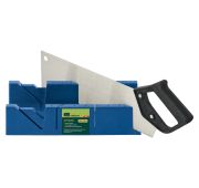 Стусло пластиковое синее,4 угла для запила+пила 350мм//СИБРТЕХ