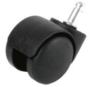 Колесо мебельное обрезиненное черное, штыревое крепление, д. 50 мм М11