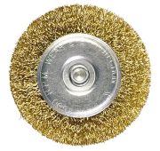 Щетка для дрели, 60 мм, плоская со шпилькой, латунированная витая проволока Matrix