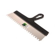 Шпатель из нержавеющей стали, 350 мм, зуб 8 х 8 мм, пластмассовая ручка Сибртех